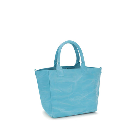 Ganni Blue Recycled Cotton Shoulder Bag
