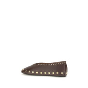Ganni Brown Cotton Ballet Flats
