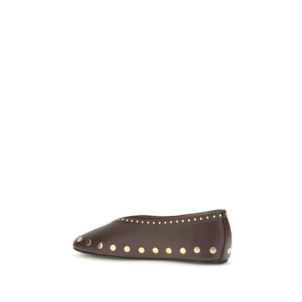 Ganni Brown Cotton Ballet Flats