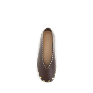 Ganni Brown Cotton Ballet Flats