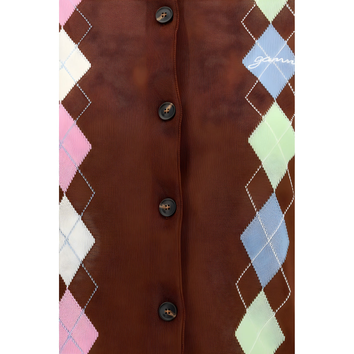 Ganni Brown Cotton Cardigan