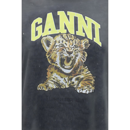 Ganni Gray Cotton Sweatshirt