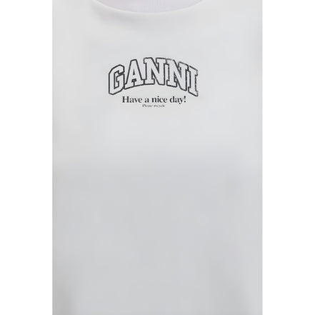 Ganni White Cotton T-Shirt