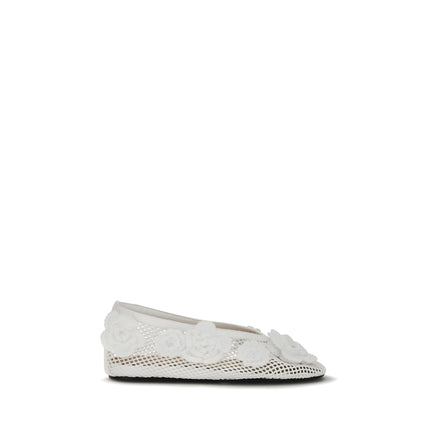 Ganni White Ballet Flats