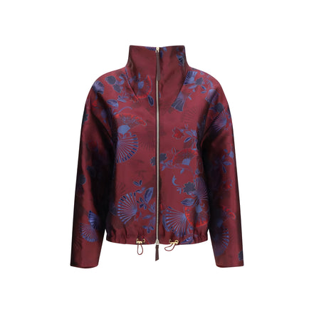 Giorgio Armani Bordeaux Polyester Full-Length Jacket