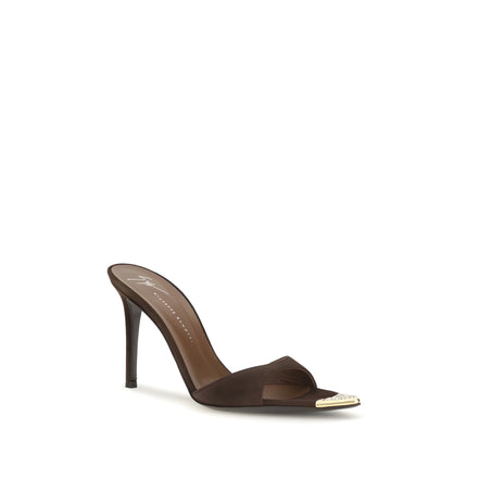 Giuseppe Zanotti Black Calf Leather Stiletto Heel Sandals
