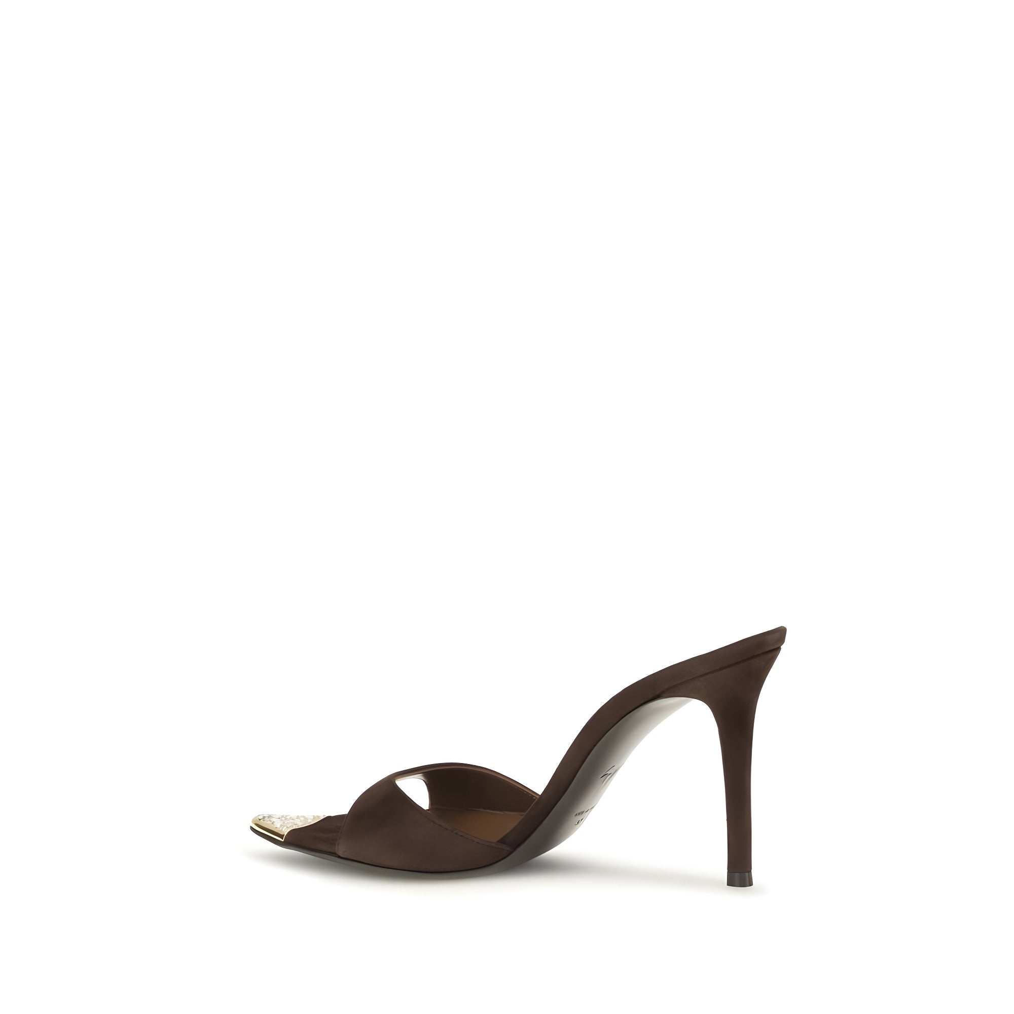 Giuseppe Zanotti Black Calf Leather Stiletto Heel Sandals