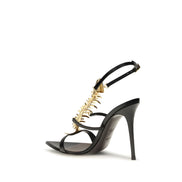 Giuseppe Zanotti Black Calf Leather Stiletto Heel Sandals