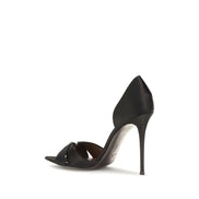 Giuseppe Zanotti Black Satin Stiletto Heel Sandals