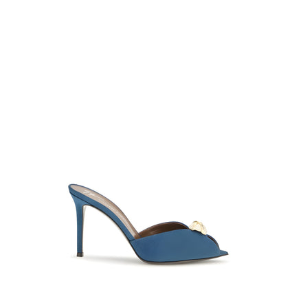 Giuseppe Zanotti Blue Calf Leather Stiletto Heel Sandals