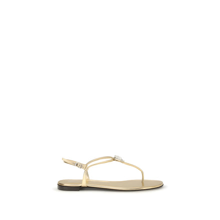 Giuseppe Zanotti Gold Flat Sandals