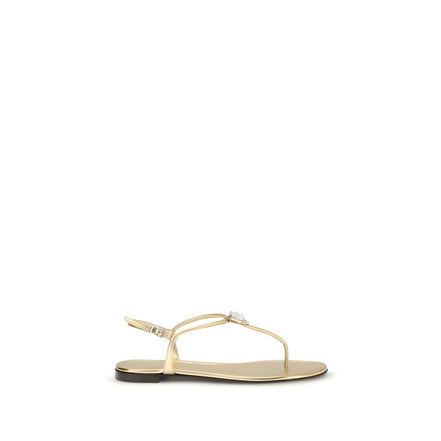 Giuseppe Zanotti Gold Flat Sandals