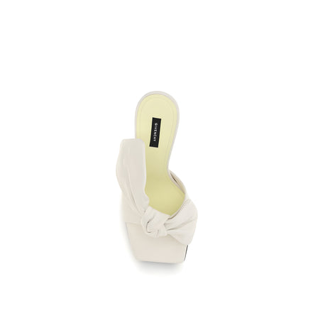 Givenchy White Lamb Mules