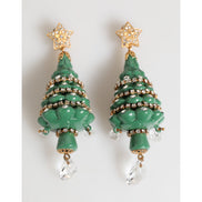 Boucles d'oreilles Dolce & Gabbana sapin de Noël multicolore en laiton doré