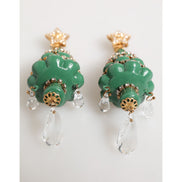 Boucles d'oreilles Dolce & Gabbana sapin de Noël multicolore en laiton doré