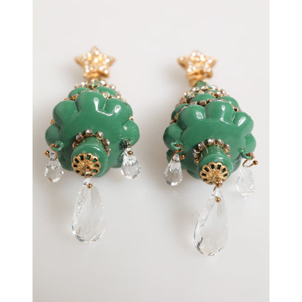 Boucles d'oreilles Dolce & Gabbana sapin de Noël multicolore en laiton doré