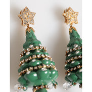 Boucles d'oreilles Dolce & Gabbana sapin de Noël multicolore en laiton doré