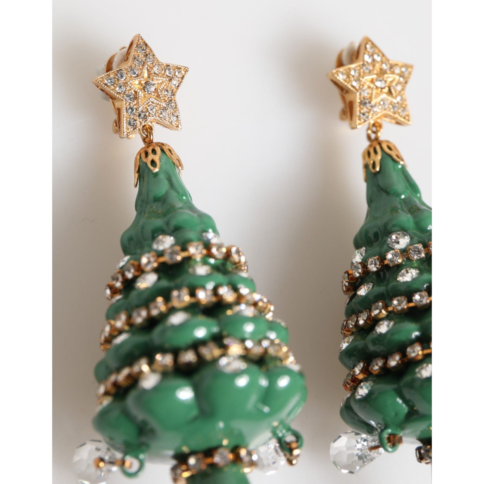 Boucles d'oreilles Dolce & Gabbana sapin de Noël multicolore en laiton doré