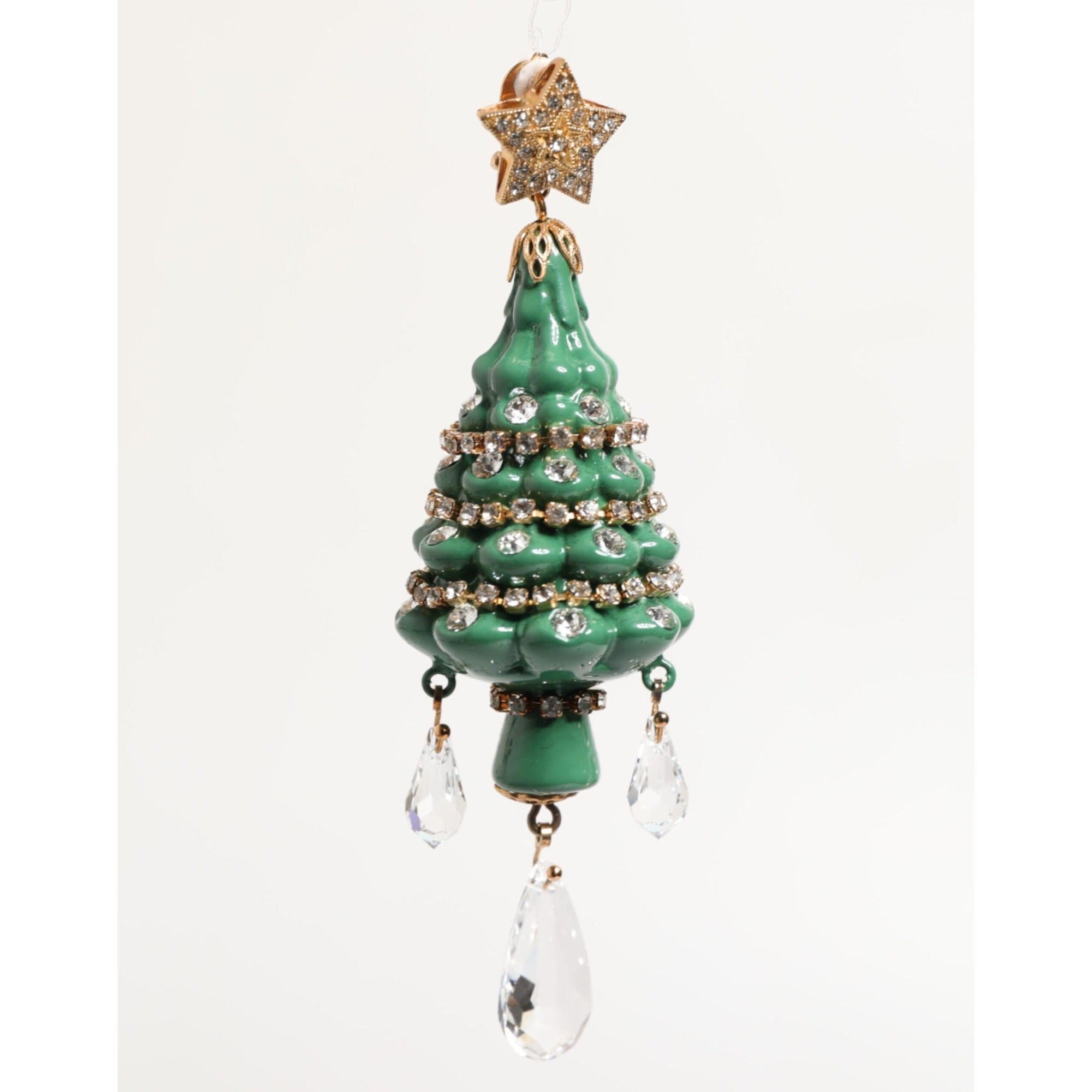 Boucles d'oreilles Dolce & Gabbana sapin de Noël multicolore en laiton doré