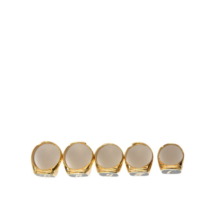 Dolce & Gabbana Gold Brass ROYAL Enamel Set of 5 Ring