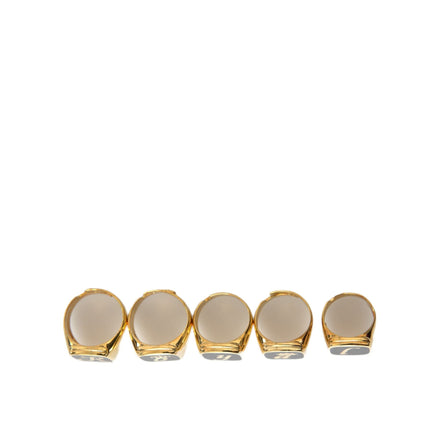 Dolce & Gabbana Gold Brass ROYAL Enamel Set of 5 Ring