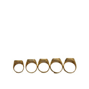 Dolce & Gabbana Gold Brass ROYAL Enamel Set of 5 Ring