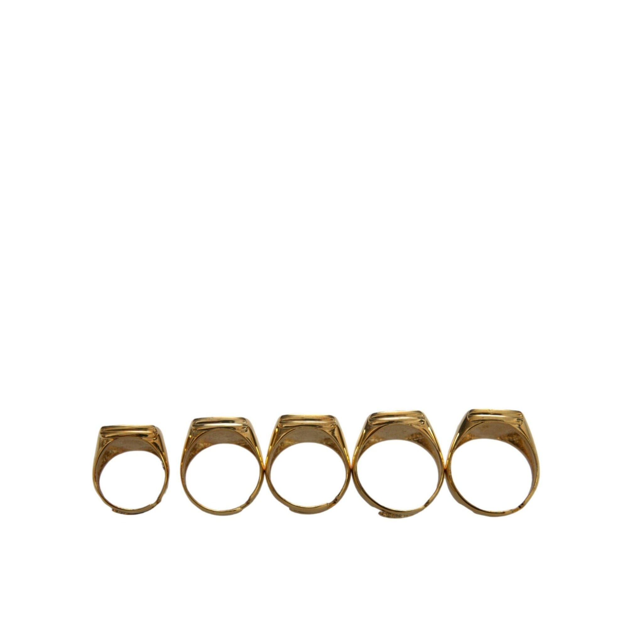 Dolce & Gabbana Gold Brass ROYAL Enamel Set of 5 Ring