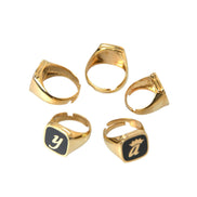 Dolce & Gabbana Gold Brass ROYAL Enamel Set of 5 Ring