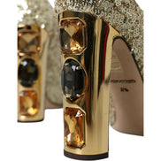 Escarpins Dolce & Gabbana en paillettes dorées et cristaux
