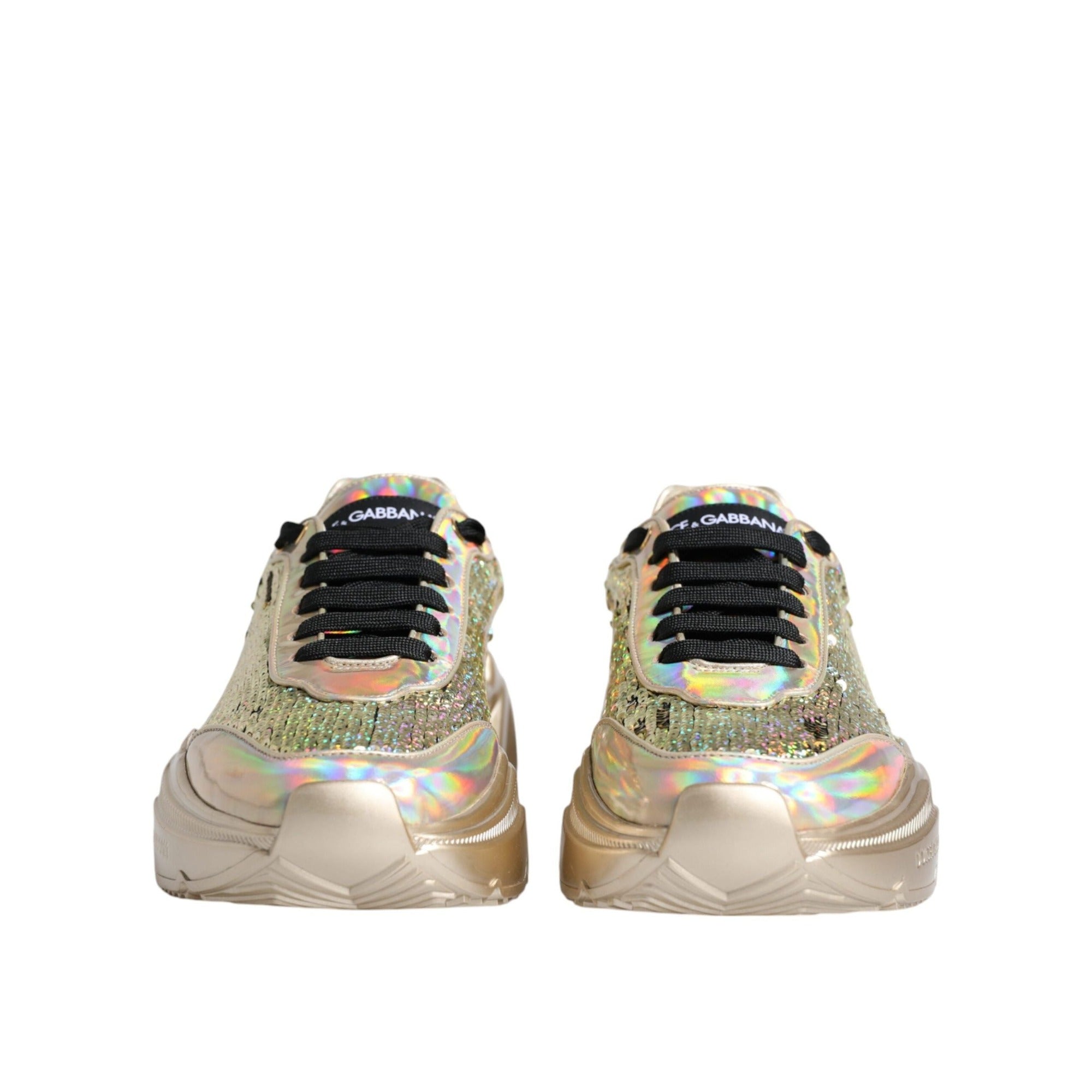 Chaussures Baskets Daymaster Irisées à Paillettes Dorées Dolce & Gabbana