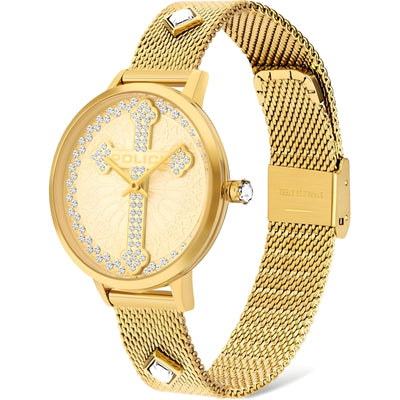 Montre habillée en acier inoxydable doré Police