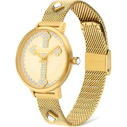Montre habillée en acier inoxydable doré Police