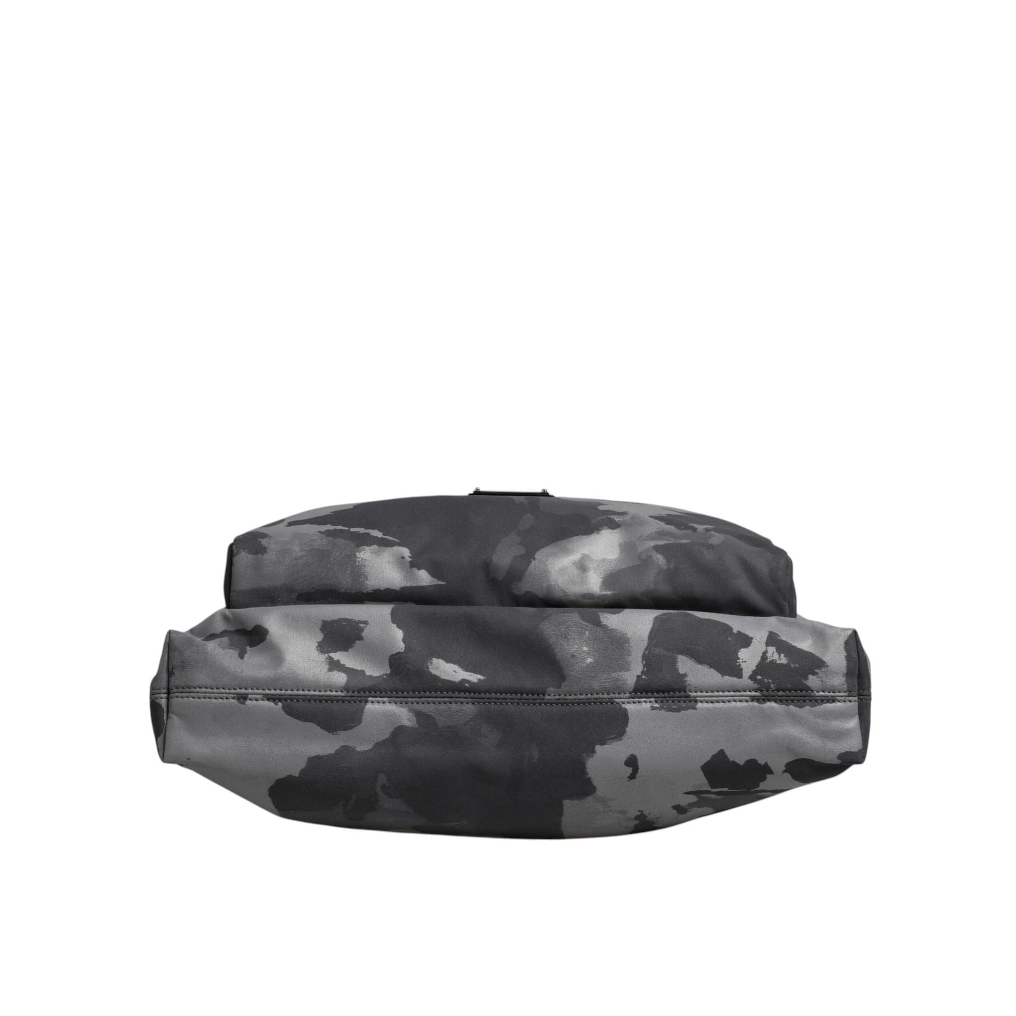 Dolce & Gabbana Grey Camo Cotton Multiple Compartments Tote Bag
