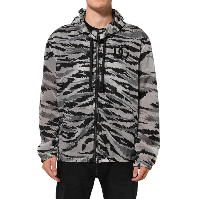 Veste sweat à capuche camouflage grise Dolce & Gabbana