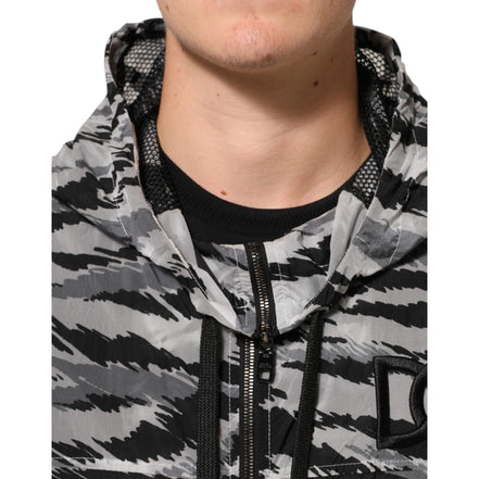 Veste sweat à capuche camouflage grise Dolce & Gabbana