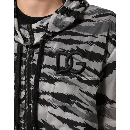 Veste sweat à capuche camouflage grise Dolce & Gabbana