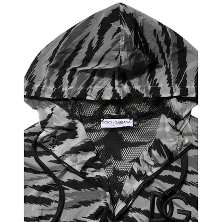 Veste sweat à capuche camouflage grise Dolce & Gabbana