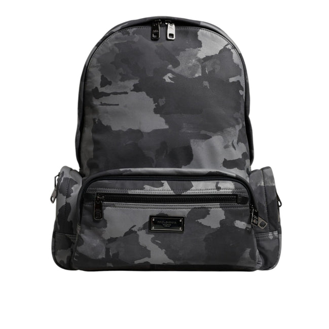 Sac à dos Dolce & Gabbana en coton gris avec plaque logo camouflage