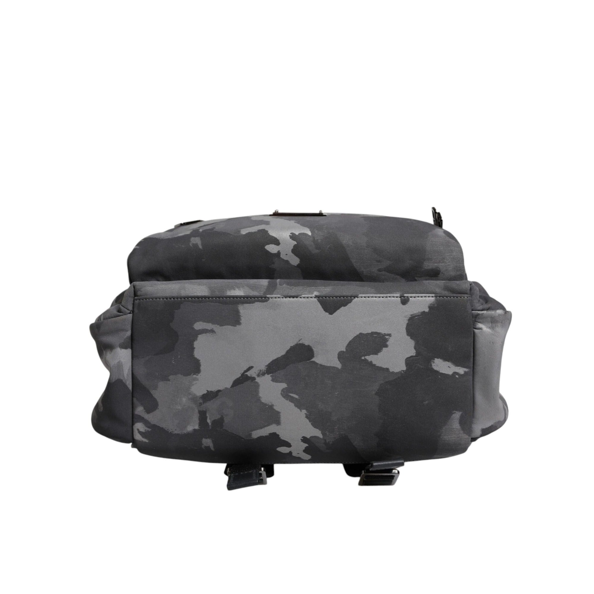 Sac à dos Dolce & Gabbana en coton gris avec plaque logo camouflage