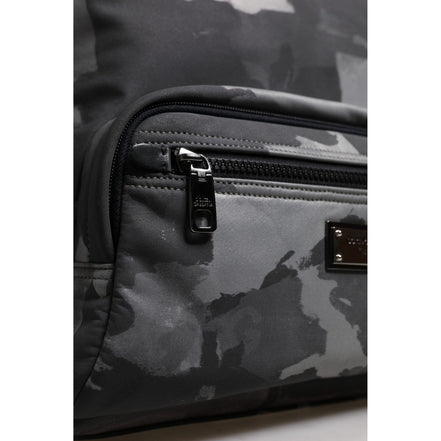 Sac à dos Dolce & Gabbana en coton gris avec plaque logo camouflage