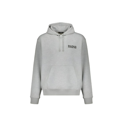 Sweat à capuche Balmain en coton gris