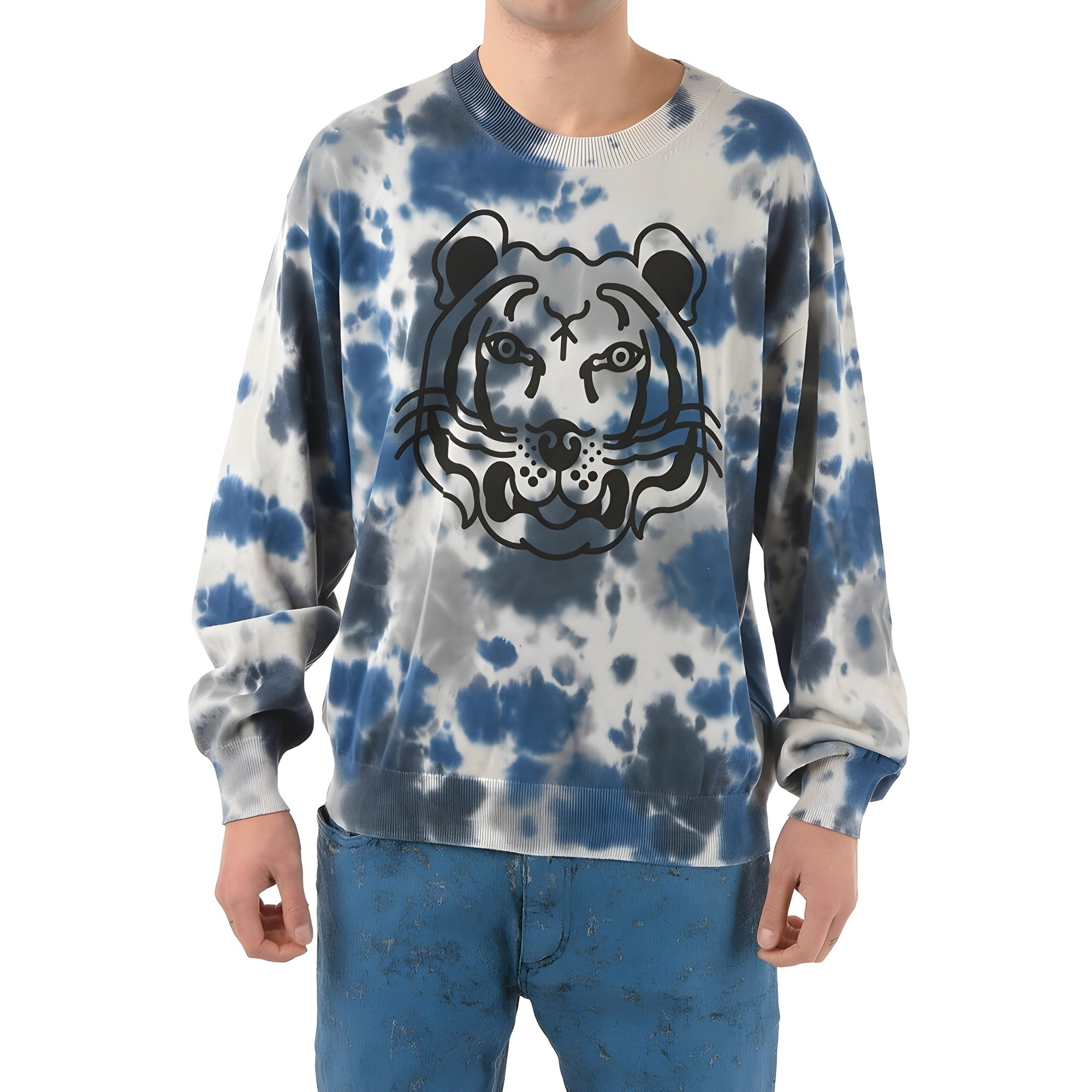 Sweat-shirt en coton gris Kenzo