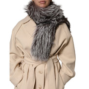Écharpe d'hiver cache-cou en fourrure de renard grise Dolce & Gabbana