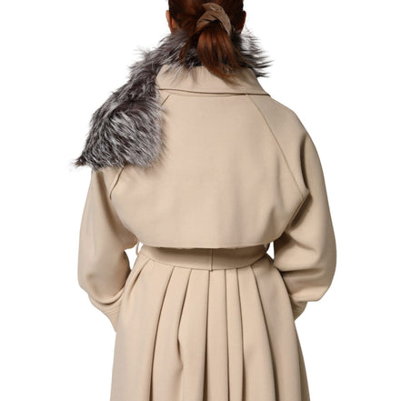 Écharpe d'hiver cache-cou en fourrure de renard grise Dolce & Gabbana