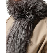 Écharpe d'hiver cache-cou en fourrure de renard grise Dolce & Gabbana