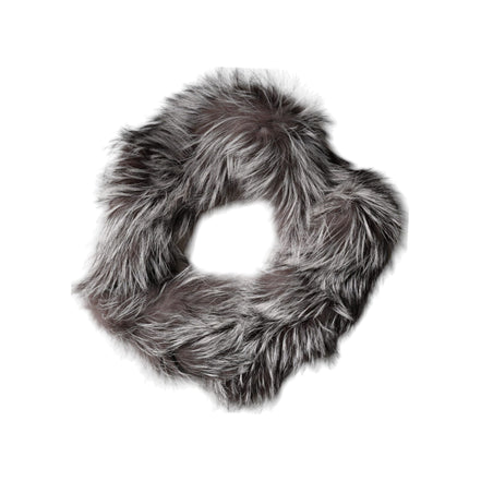 Écharpe d'hiver cache-cou en fourrure de renard grise Dolce & Gabbana