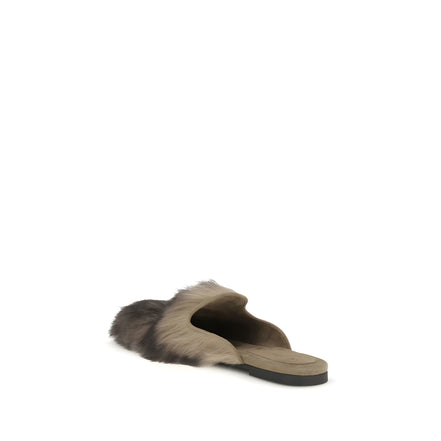 Mules Dolce & Gabbana grises en agneau Ovis Aries Aries
