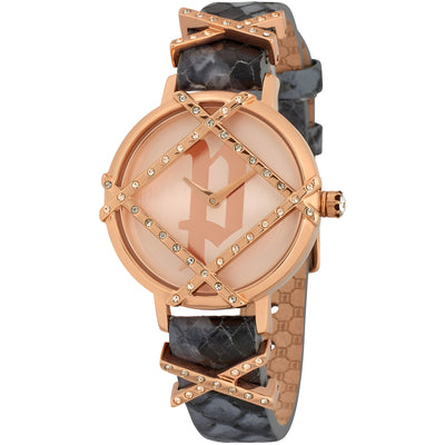 Montre Habillée Police en Cuir Gris
