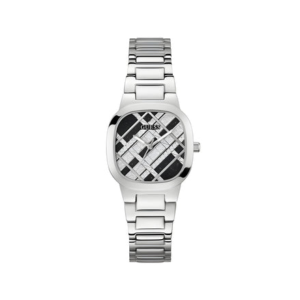 Montre Guess Femme en Acier Inoxydable Gris, Bracelet en Maille Milanaise