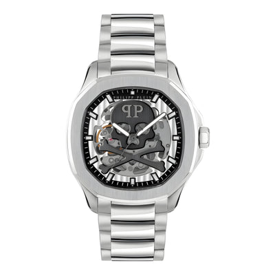 Montre habillée en acier inoxydable gris Philipp Plein